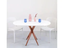 Mesa de comedor ovalada 75x100cm Jubi Blanca