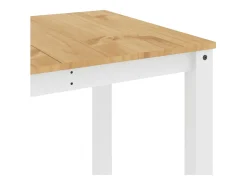 Mesa de comedor Panamá blanca 160x80x75 cm madera maciza de pino