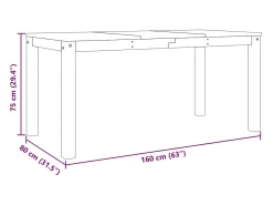 Mesa de comedor Panamá gris 160x80x75 cm madera maciza de pino