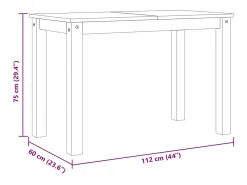 Mesa de comedor Panama madera maciza de pino 112x60x75 cm