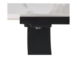 Mesa de comedor para 4 a 6 personas - 140 x 75 x 75,5 cm - MDF + Patas de metal - Efecto mármol - Blanco + negro