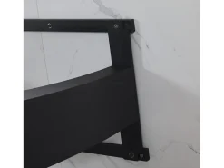 Mesa de comedor para 4 a 6 personas - 140 x 75 x 75,5 cm - MDF + Patas de metal - Efecto mármol - Blanco + negro