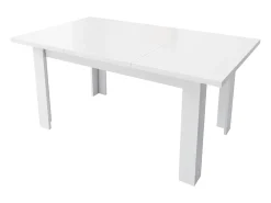 Mesa de comedor para 6 personas 120x70cm en MDF con almacenaje oculto, color blanco