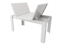 Mesa de comedor para 6 personas 120x70cm en MDF con almacenaje oculto, color blanco