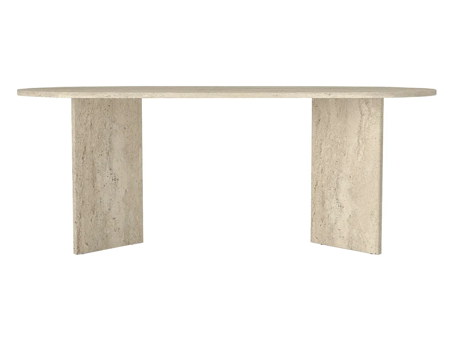 Mesa de comedor para 8 personas - Efecto travertino - TOPANIA