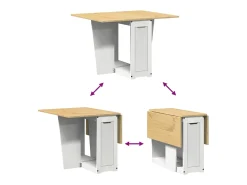 Mesa de comedor plegable Corona Butterfly de madera maciza de pino blanca