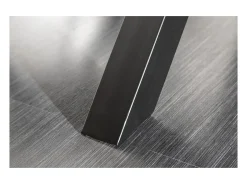 Mesa de comedor RAFTA 180 cm – Tablero de madera maciza de teca – Patas en X de metal negro