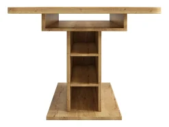 Mesa de comedor rectangular - Mesa de comedor natural con espacio de almacenamiento y tablero ajustable - Para comedor y sala de estar