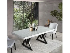 Mesa de comedor rectangular de madera de mango 200 cm