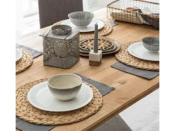 Mesa de comedor rectangular 120 cm en madera maciza de roble Kundy