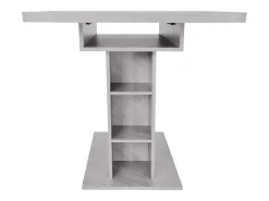 Mesa de comedor rectangular - Mesa de comedor gris con almacenaje y tablero regulable - para comedor y salón