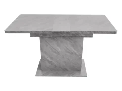 Mesa de comedor rectangular - Mesa de comedor gris con almacenaje y tablero regulable - para comedor y salón