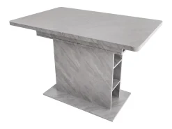 Mesa de comedor rectangular - Mesa de comedor gris con almacenaje y tablero regulable - para comedor y salón