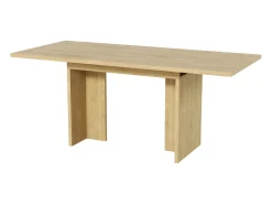 Mesa de comedor rectangular extensible 140/180x80x75 cm - Para 6 a 8 personas - Tablero grueso - Estilo minimalista - Natural