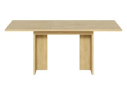 Mesa de comedor rectangular extensible 140/180x80x75 cm - Para 6 a 8 personas - Tablero grueso - Estilo minimalista - Natural