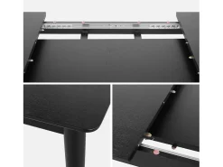 Mesa de comedor rectangular extensible de 6-8 plazas negro