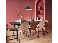 Mesa de comedor rectangular extensible de 6-8 plazas negro