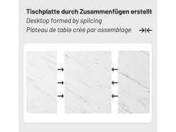 Mesa de comedor rectangular – 140x80 cm, Base de metal, Elegante