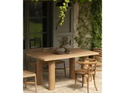 Mesa de comedor rectangular de microcemento en tono terracota DECOWOOD de 200x75cm - LUCÍA - DECOWOOD