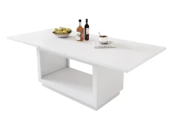 Mesa de comedor rectangular extensible 140/180 x 70 cm, blanca – Para 4 a 6 personas