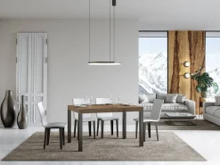Mesa de comedor rectangular Evy 180 cm de madera clara y metal antracita