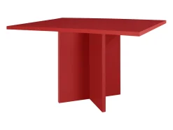 Mesa de comedor rectangular tablero laminado de 3cm rojo llama 90x120