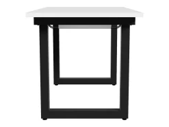 Mesa de comedor rectangular - con tablero retráctil blanco - patas de metal negro - para comedor y sala de estar