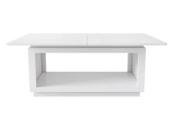 Mesa de comedor rectangular extensible para 6-8 personas en MDF blanco - 140/180x70x76,5cm