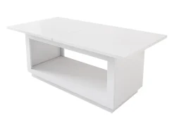 Mesa de comedor rectangular extensible para 6-8 personas en MDF blanco - 140/180x70x76,5cm