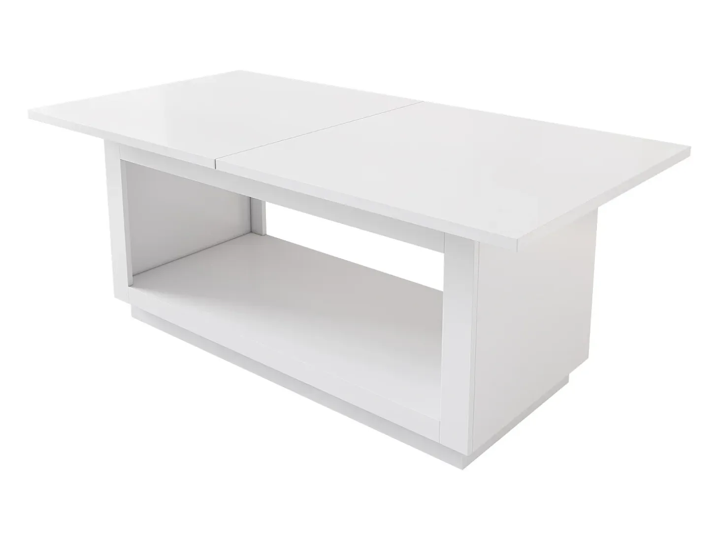 Mesa de comedor rectangular extensible para 6-8 personas en MDF blanco - 140/180x70x76,5cm