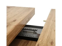 Mesa de comedor rectangular - Mesa de comedor con patas en forma de X y tablero de madera - retráctil - para cocina y sala de estar