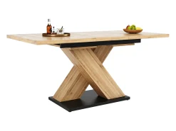 Mesa de comedor rectangular - Mesa de comedor con patas en forma de X y tablero de madera - retráctil - para cocina y sala de estar