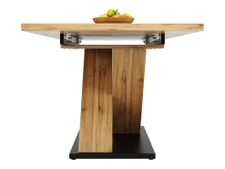 Mesa de comedor rectangular - Mesa de comedor con patas en forma de X y tablero de madera - retráctil - para cocina y sala de estar
