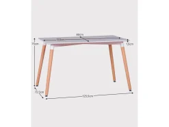 Mesa de comedor rectangular (120x80) - Fox - Blanco