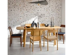 Mesa de comedor rectangular y extensible, 160 - 210cm natural