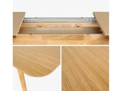 Mesa de comedor rectangular y extensible, 160 - 210cm natural