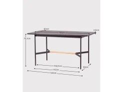 Mesa de comedor rectangular en madera de roble (140x80) - Blackstorm - Negro