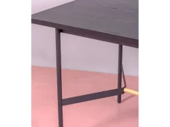 Mesa de comedor rectangular en madera de roble (140x80) - Blackstorm - Negro