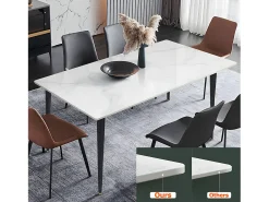 Mesa de comedor rectangular para 6 personas - mesa de cocina con efecto mármol 120x70cm 120x70x76cm