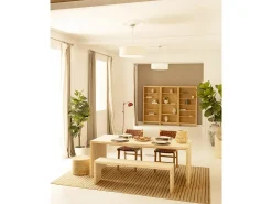 Mesa de comedor rectangular de madera de abeto maciza Decowood en tono natural de 160x75cm - TELVA - DECOWOOD