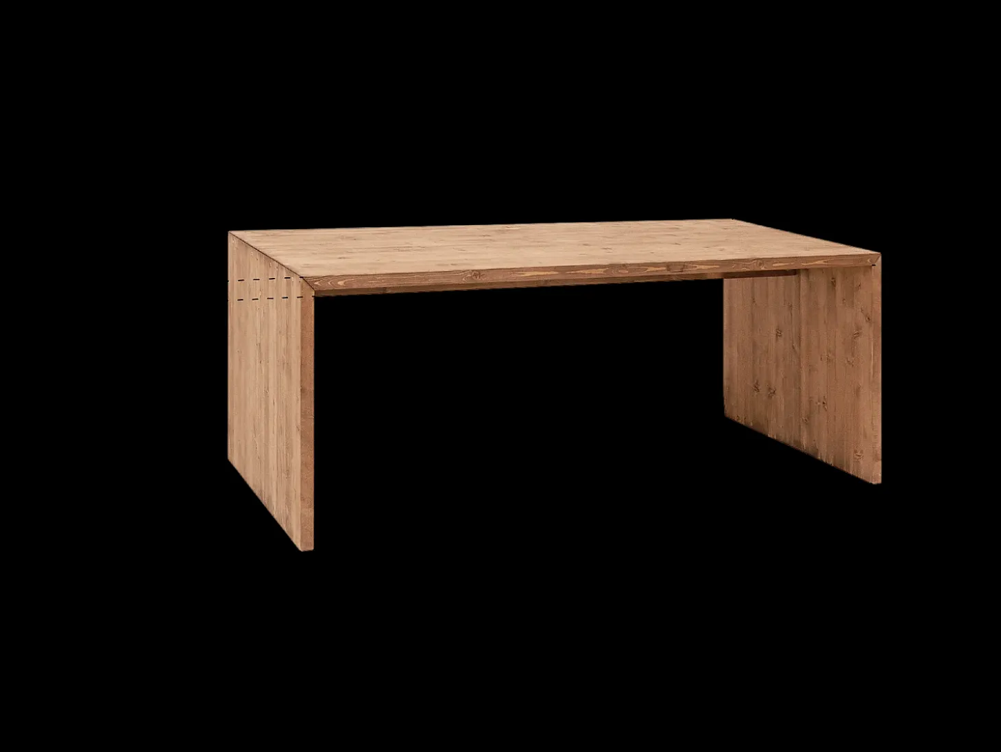 Mesa de comedor rectangular de madera de abeto maciza Decowood en tono natural de 160x75cm - TELVA - DECOWOOD