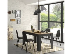 Mesa de comedor rectangular extensible Manchester - Fabricación francesa