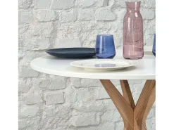 Mesa de comedor redonda 80cm Verde Salvia | Pata de fresno