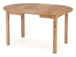 Mesa de comedor redonda 100cm extensible aspecto roble CARENE