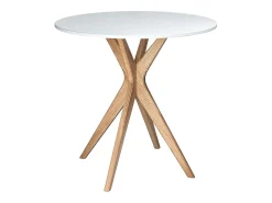 Mesa de comedor redonda 70cm Jubi Blanca | Pata de fresno