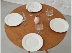 Mesa de comedor redonda 60 cm Jubi fresno teñido nogal