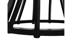 Mesa de comedor redonda de MDF y metal, diseño moderno, con patas negras y tablero efecto mármol (80 x 80 x 76 cm)