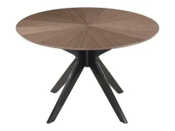 Mesa de comedor redonda de diseño en nogal 120 cm DIELLI