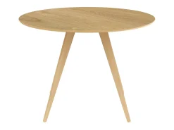 Mesa de comedor redonda de madera clara, 4 personas - Liwa
