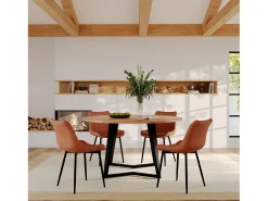 Mesa de comedor redonda de madera de acacia, 4/6 personas - Moorea